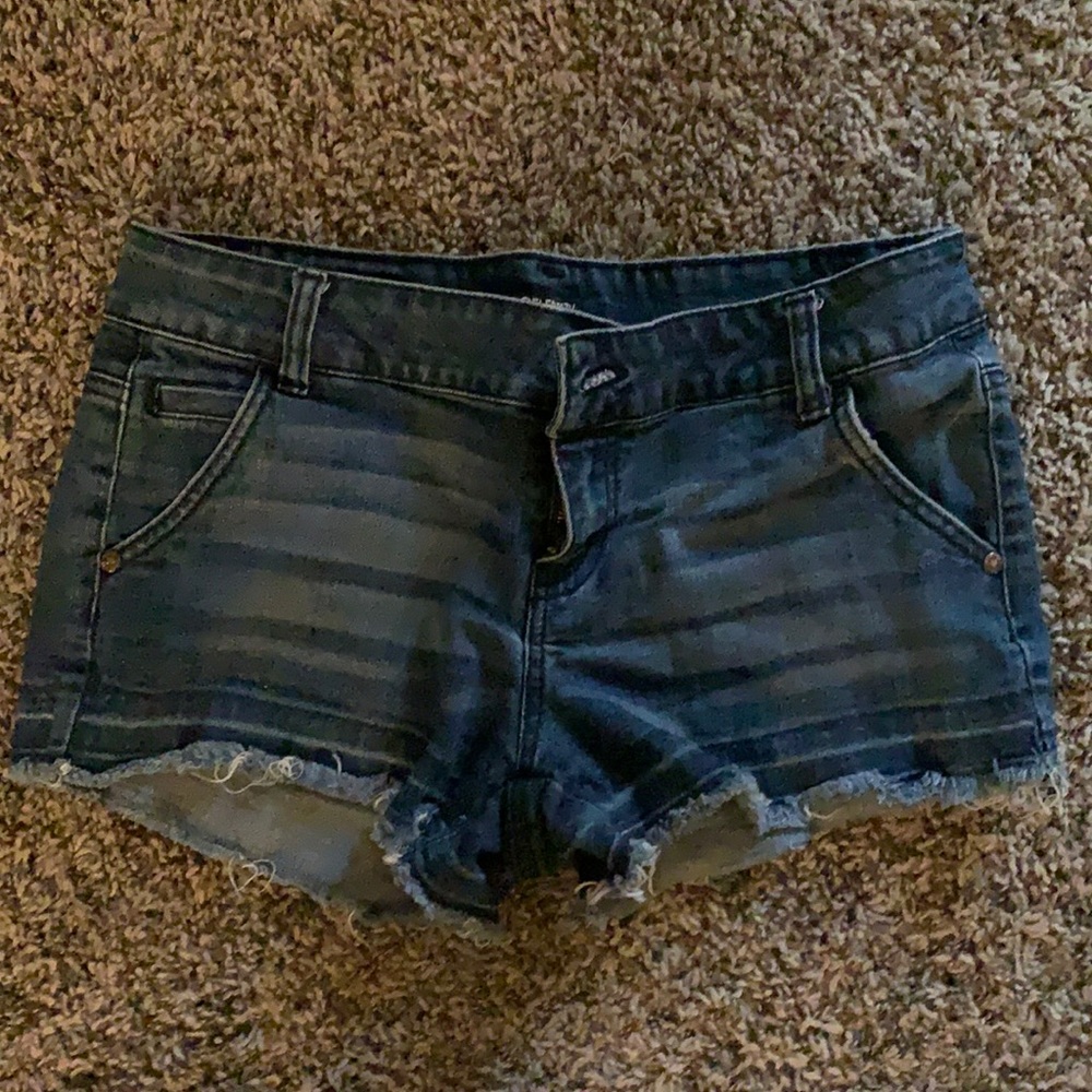 Dark wash denim shorts